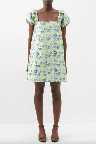 Best Summer Dresses: Ganni Square-neck floral-jacquard mini dress
