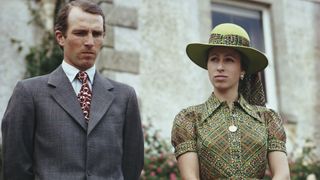 Princess Anne, the Princess Royal and her husband Mark Phillips attend a garden fete at Great Somerford, Wiltshire, 21st June 1975.