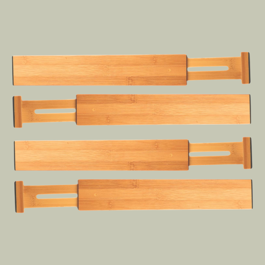 DiviBambz, 4-Pack Drawer Dividers