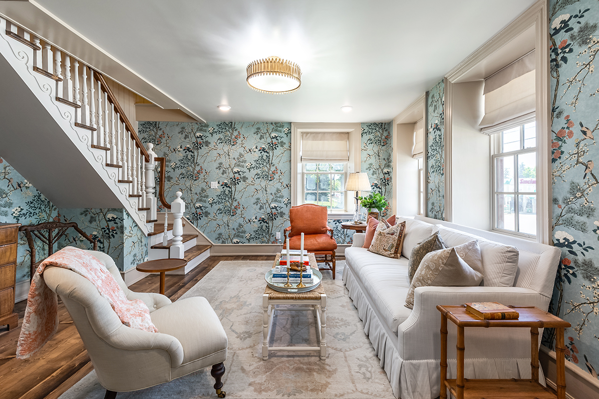 Living room inside Utah home