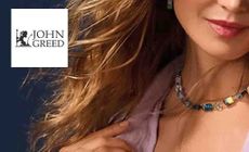 John Greed logo placed over an image of a close up shot of a womans necklace