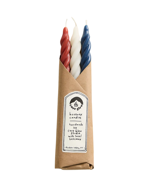 Twisty Tapers, Set of 3 Red, White + Blue