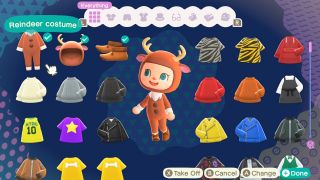 The reindeer outfit in Animal Crossing: New Horizons
