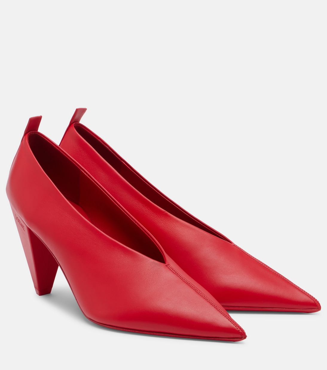 Origami Cubic Leather Pumps in Red - Loewe