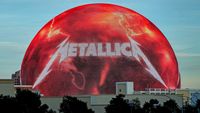 Sphere in Las Vegas adorned with the Metallica logo
