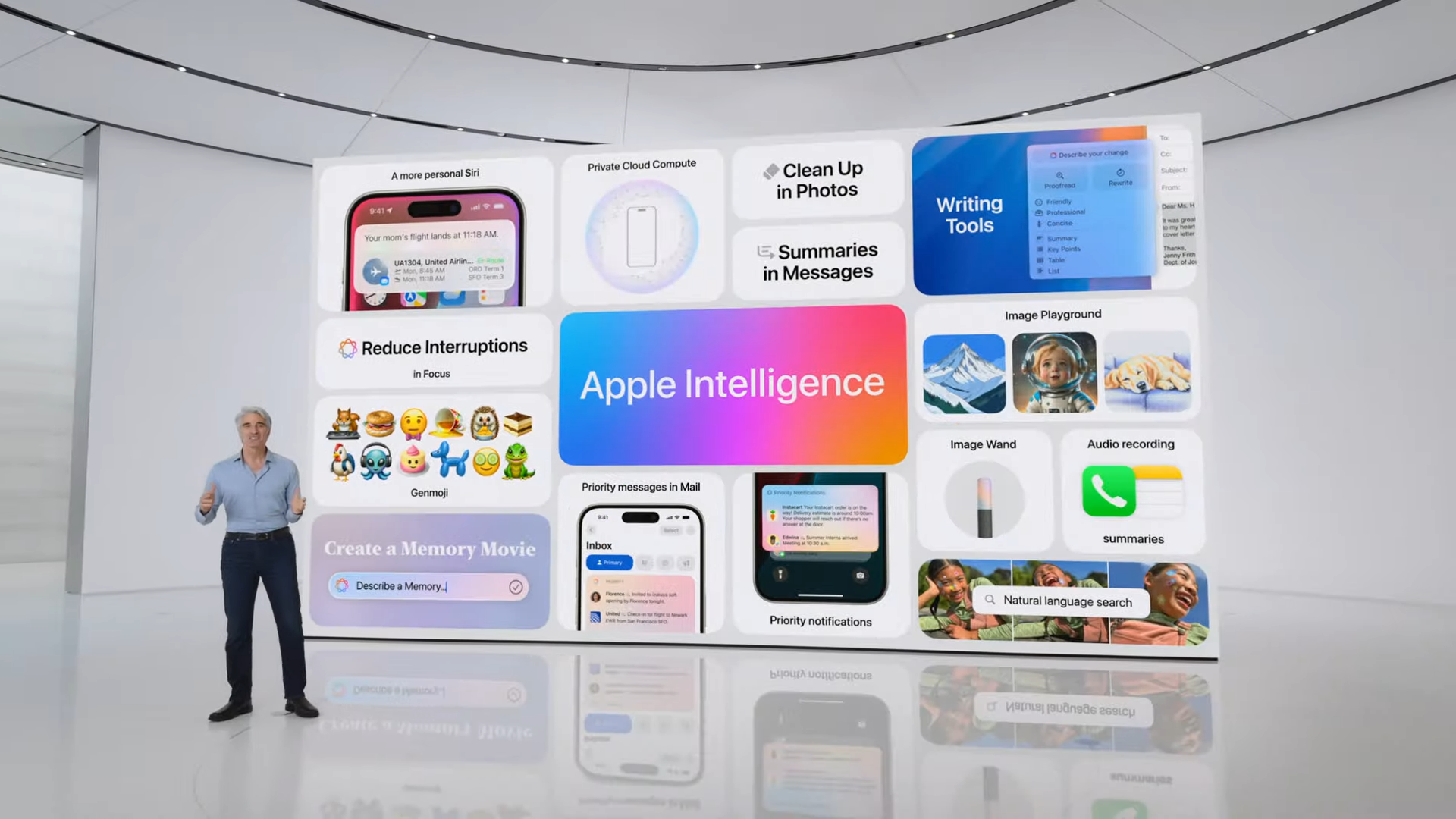 Screenshots from WWDC 2024 keynote