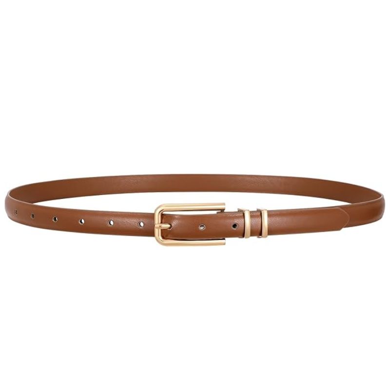 brown skinny belt