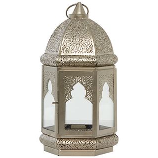 silver lantern with ring holder
