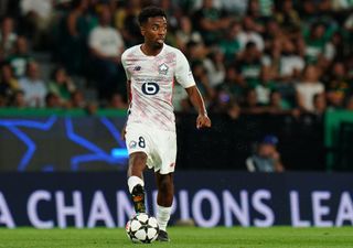 LISBON, PORTUGAL - SEPTEMBER 17: Angel Gomes of LOSC Lille in action during the UEFA Champions League 2024/25 League Phase MD1 match between Sporting CP and LOSC Lille at Estadio Jose Alvalade on September 17, 2024 in Lisbon, Portugal. (Photo by Gualter Fatia/Getty Images)