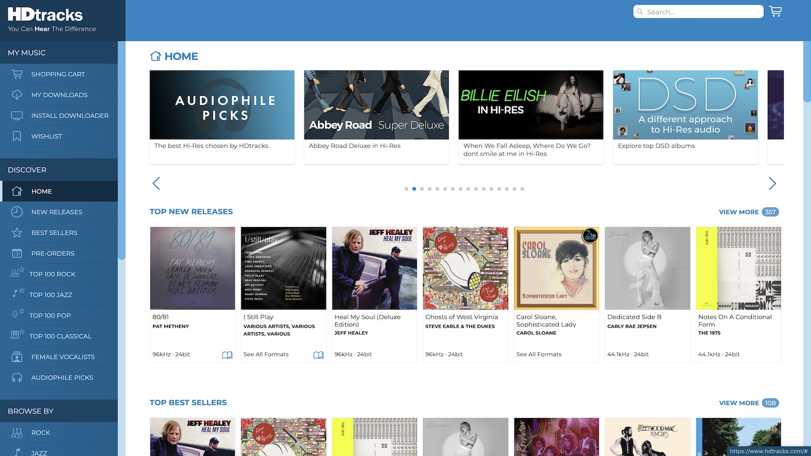 Where to buy hi-res music: HDtracks