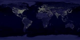 This satellite photo taken back in 1995 shows the extent of nighttime lights across the planet.