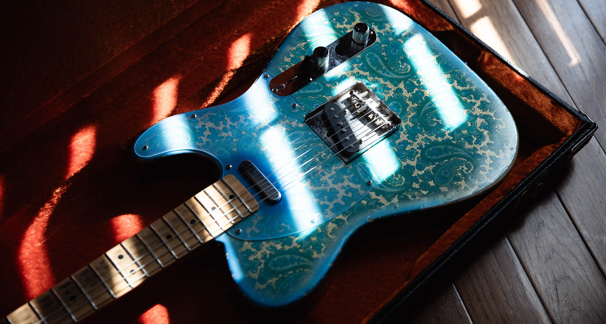 Fender Limited Edition Brad Paisley 1967 'Lost Paisley' Telecaster – the new Custom Shop signature collab features a finish from a Blue Paisley Cling-Foil sheet