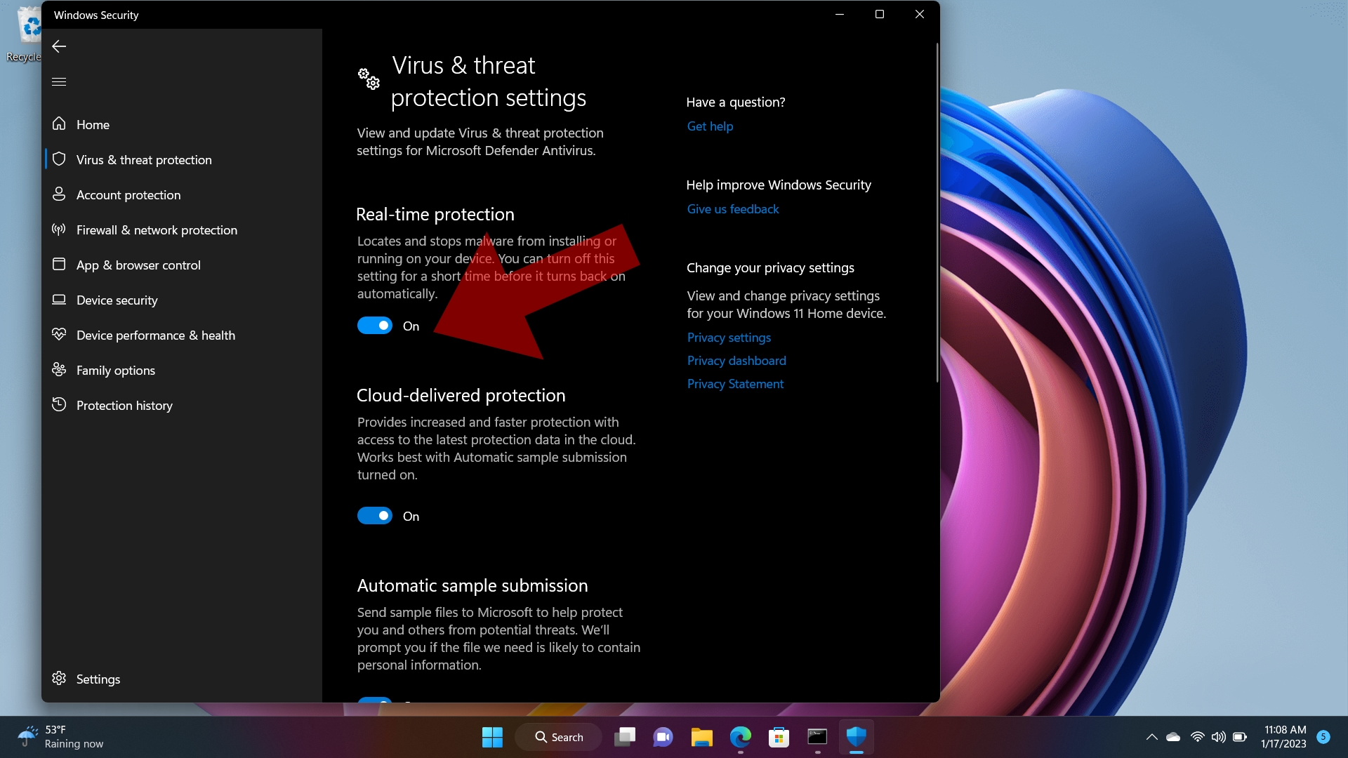 Désactiver Microsoft Defender dans Windows 11