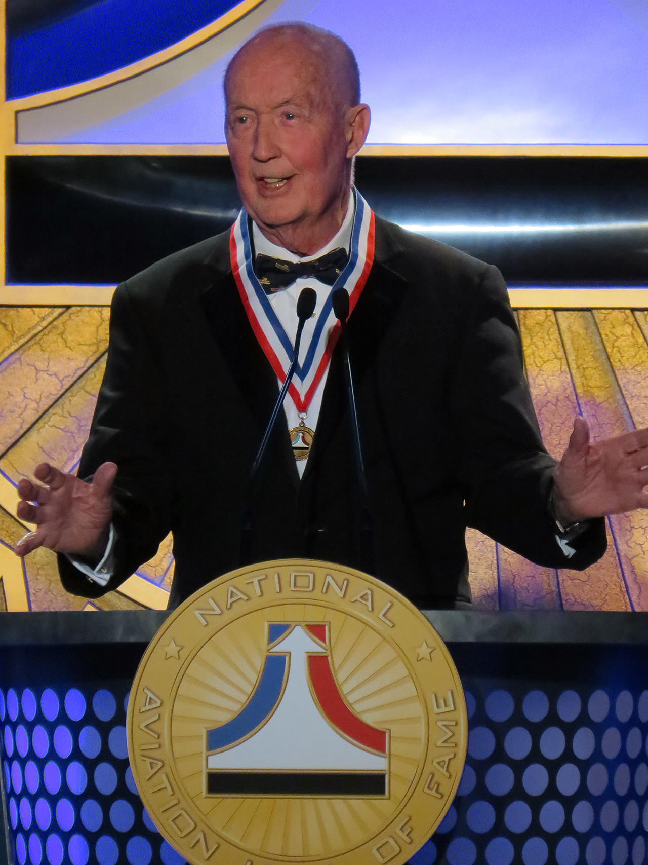 Jim McDivitt at his induction into the National Aviation Hall of Fame in Dayton, Ohio in 2014.