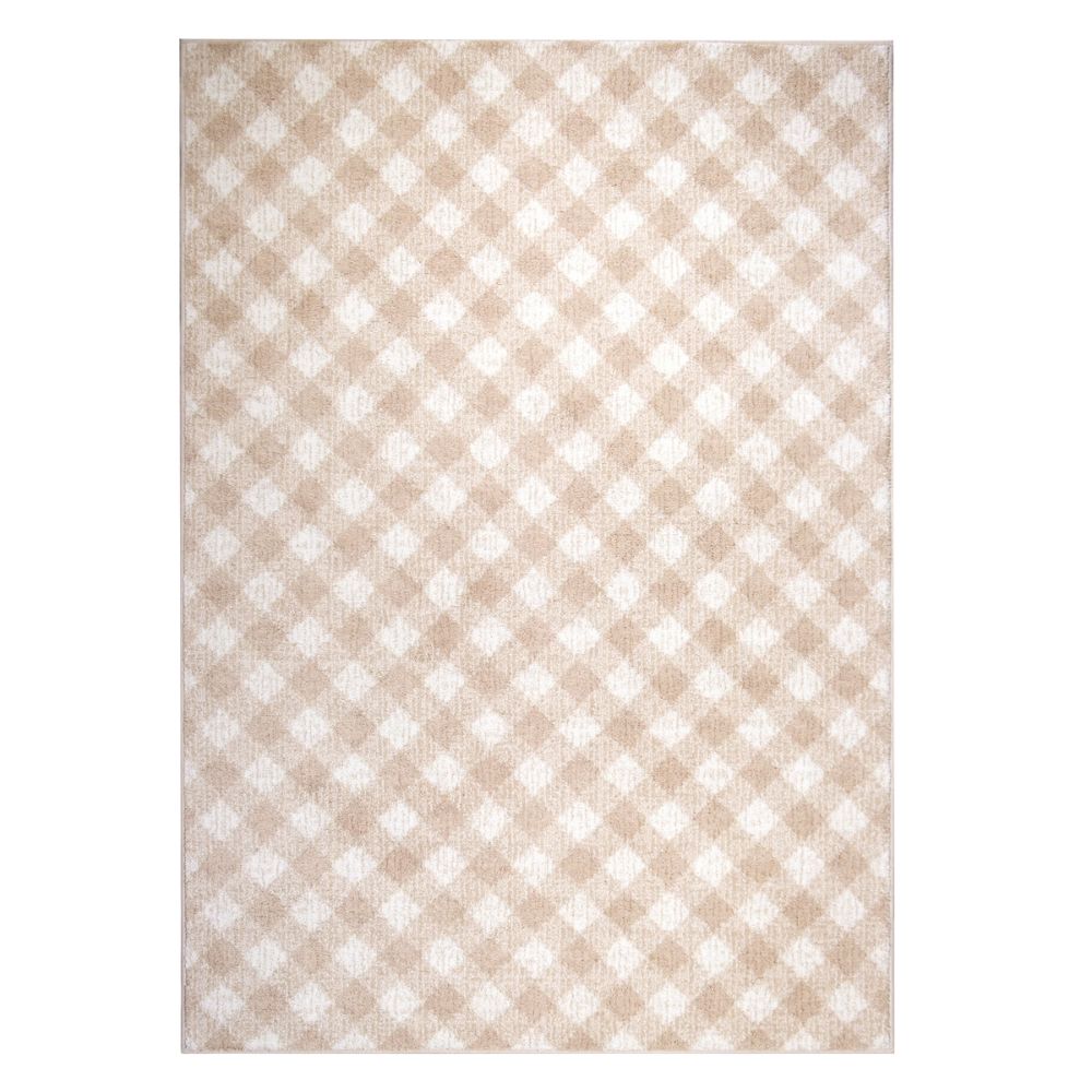 My Texas House Elmhurst Beige Plaid Area Rug