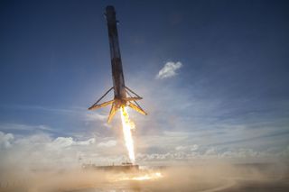 SpaceX Falcon 9 Rocket Landing After Launching Thaicom 8