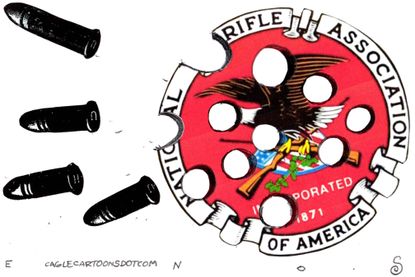 Political cartoon U.S. NRA gun control Parkland students
