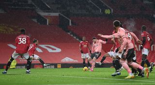 Oliver Burke fired Sheffield United to victory at Old Trafford