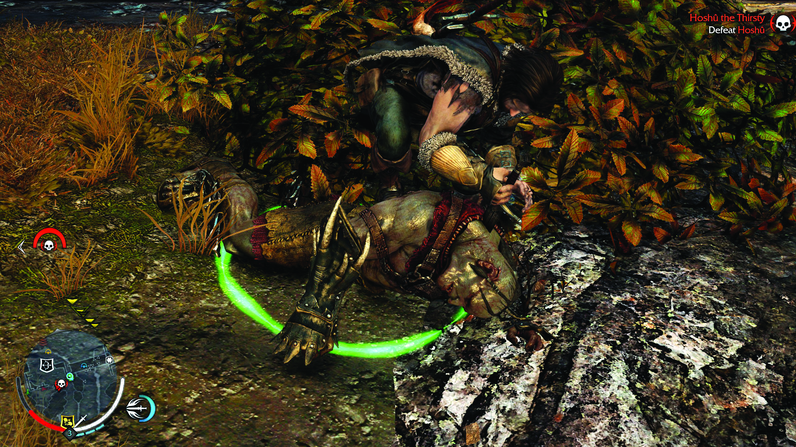 Talion stealth killing an orc