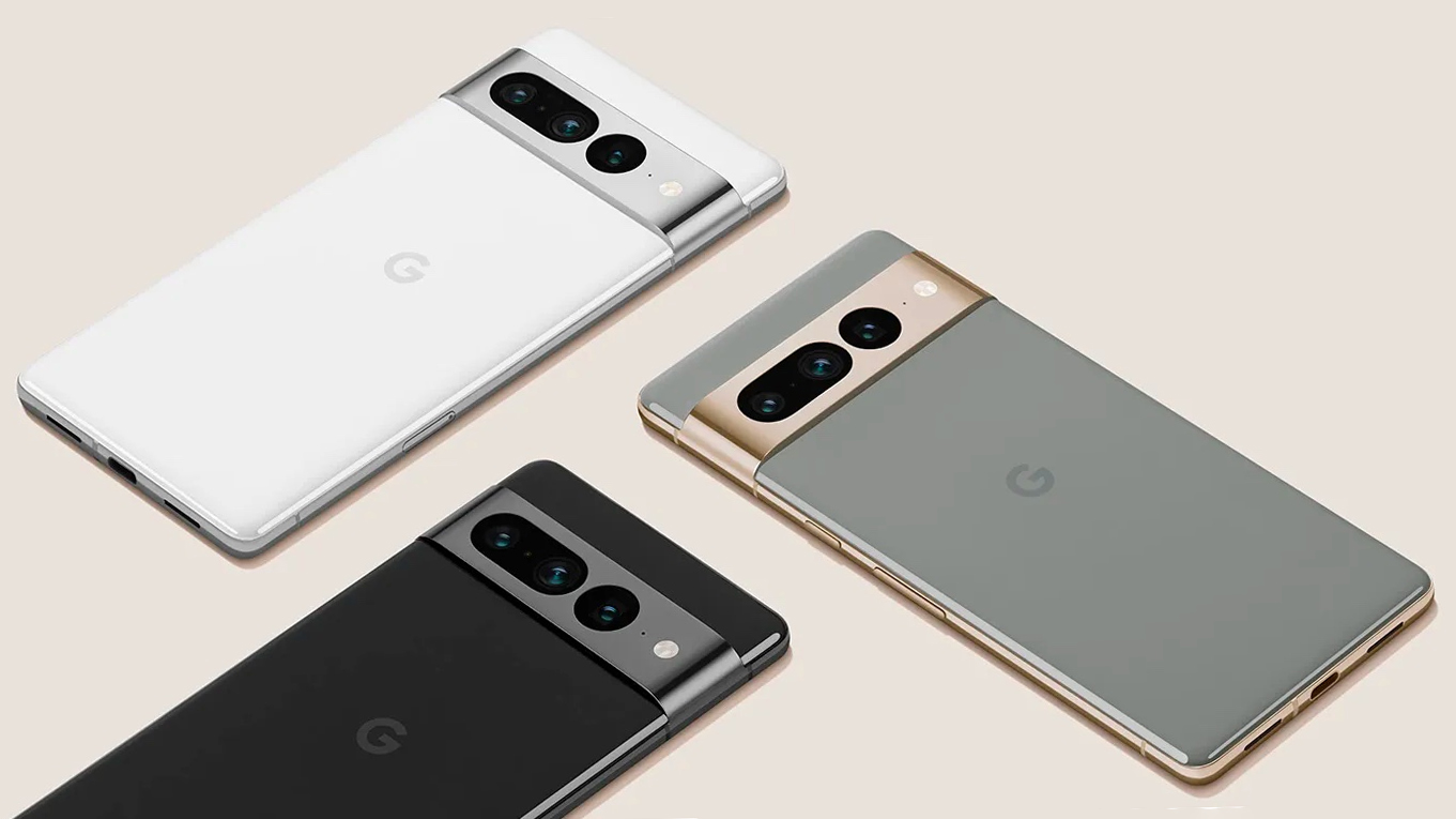 Google Pixel 7 Pro in three colours