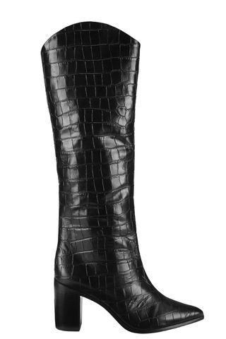 Schutz Analeah Lizard-Embossed Leather Boots