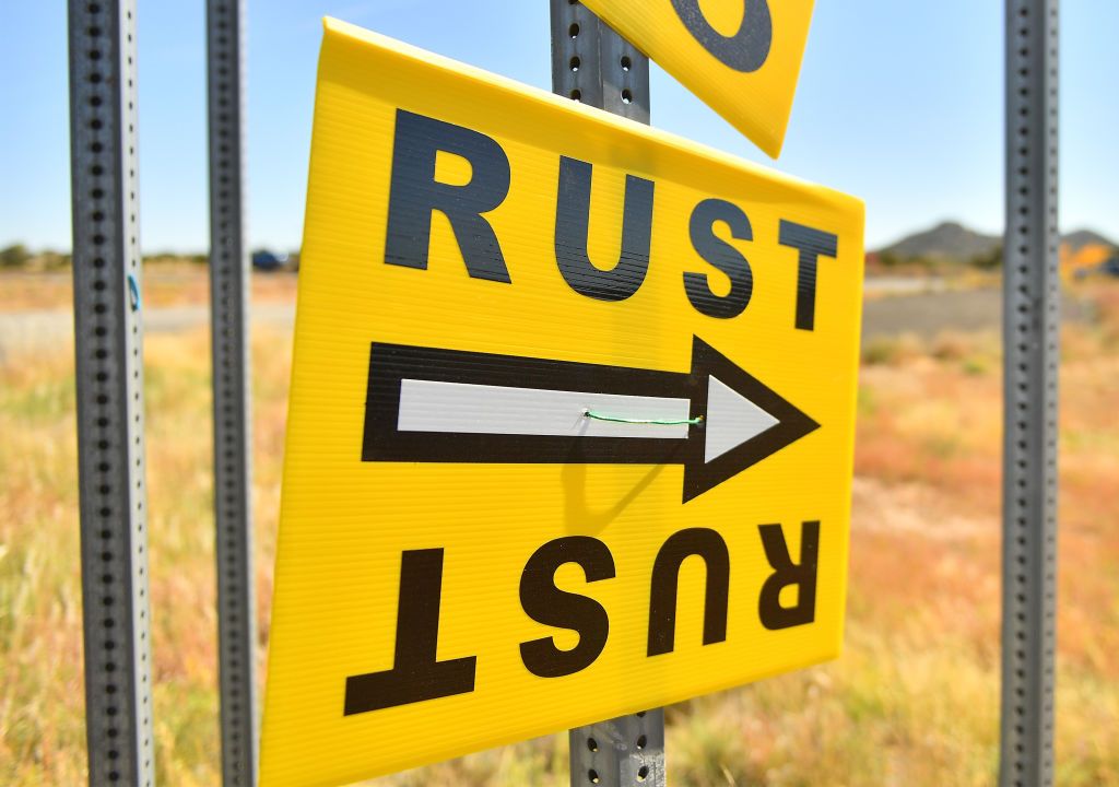 Rust movie sign