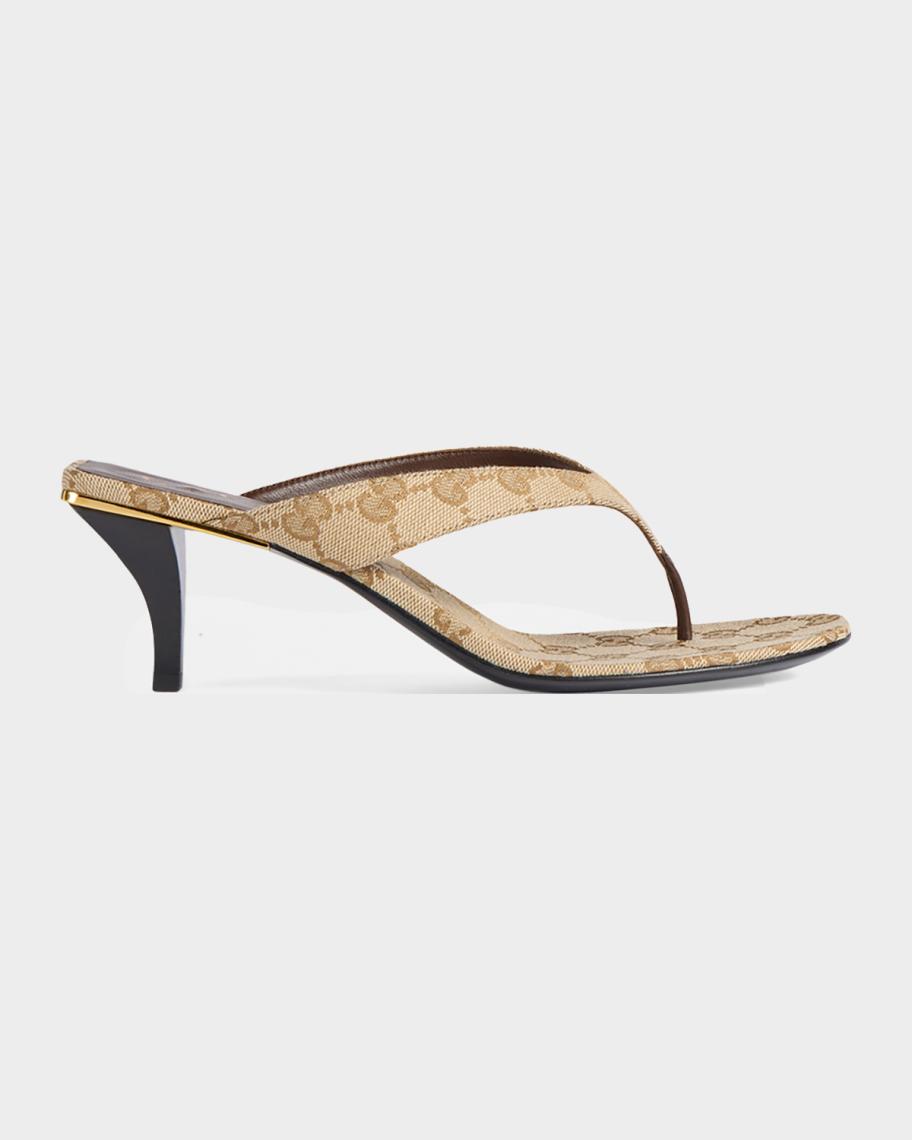 55mm Vittoria Gg Canvas Thong Sandals