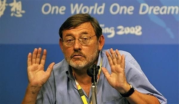 Spain Minister of sports Jaime Lissavetzky reacts during a press conference