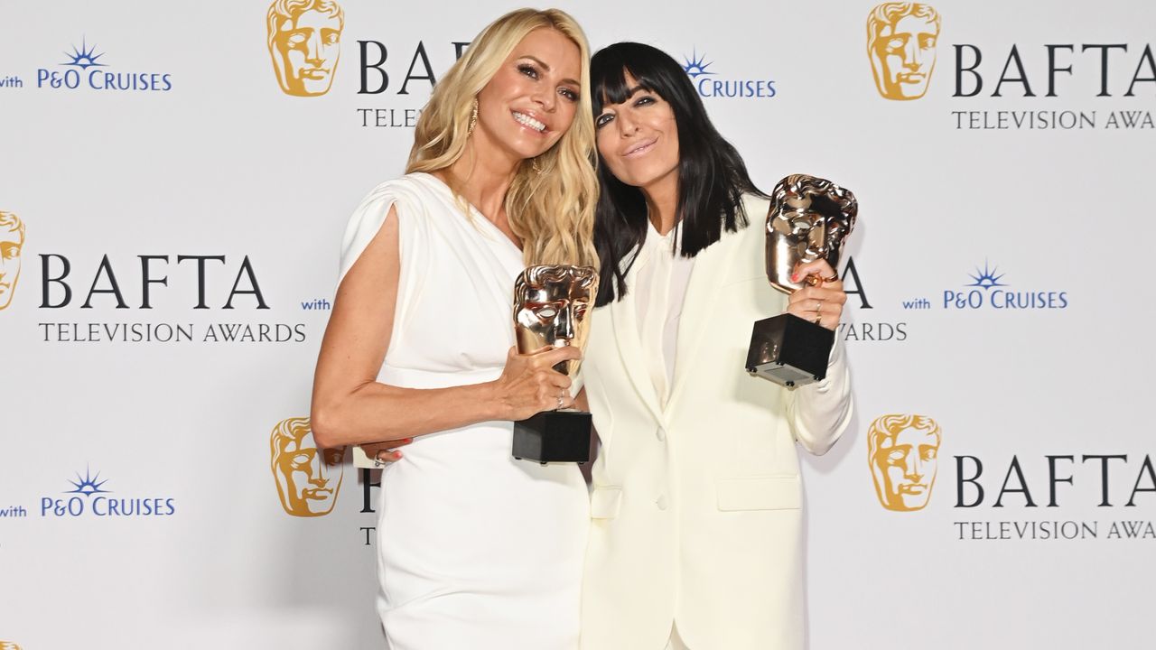 Claudia Winkleman and Tess Daley at the BAFTAs