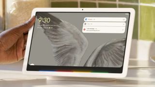 Google Pixel Tablet being used in dock mode