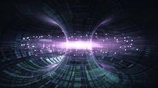 High Energy Particles Flow Through A Tokamak Or Doughnut-Shaped Device.