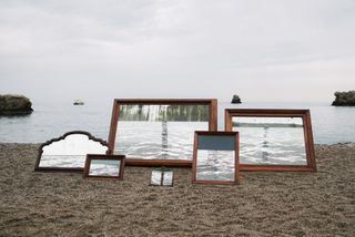 An art installation on a beach in Sicily