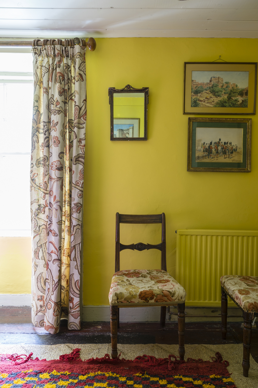 how to paint a radiator with yellow room in Babouche by Farrow &amp;amp; Ball
