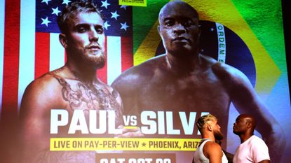 Poster and fights for Jake Paul vs Anderson Silva live stream