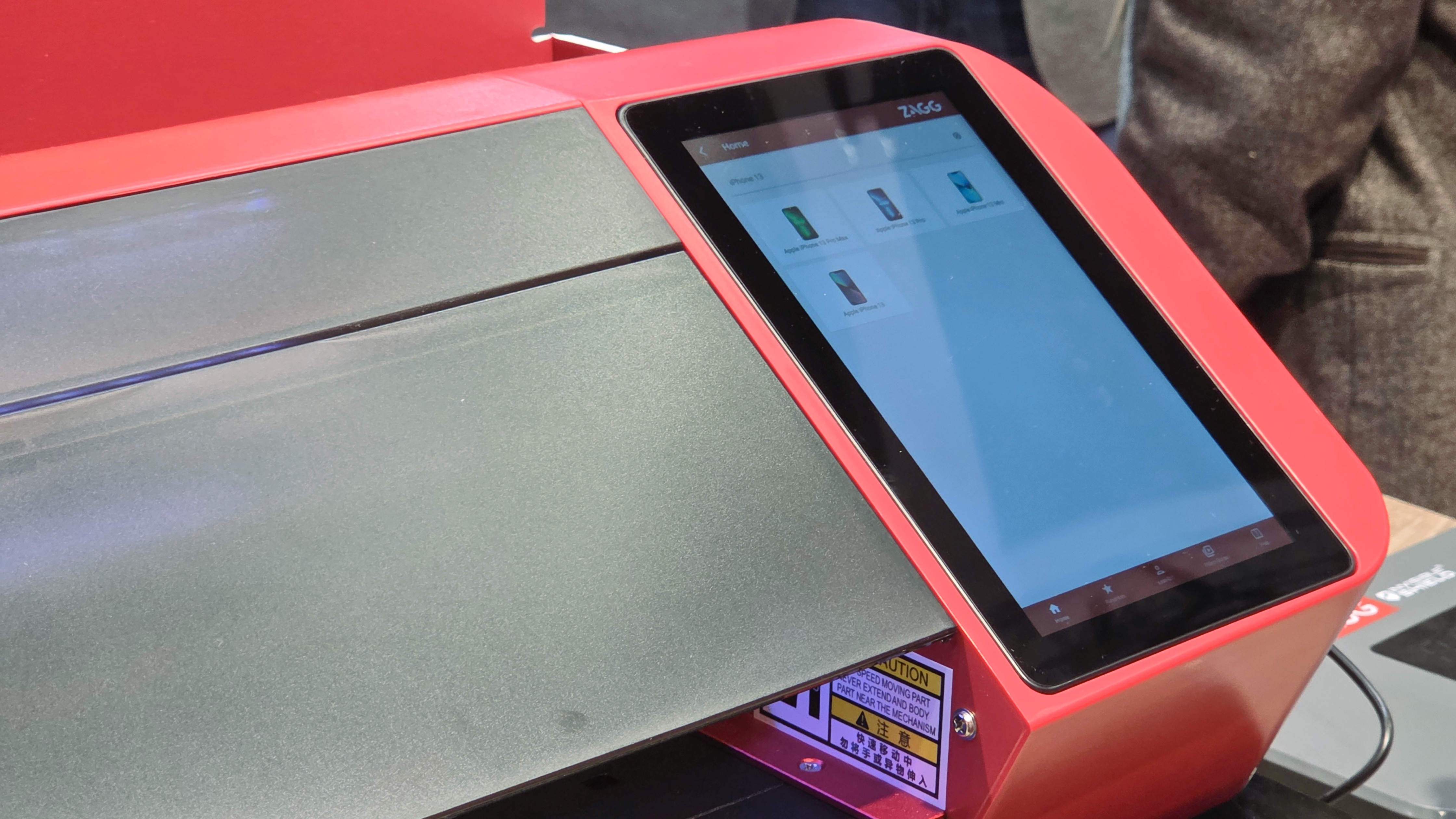 Zagg's On Demand screen protector machine cutting film for a Samsung Galaxy Z Fold 7.