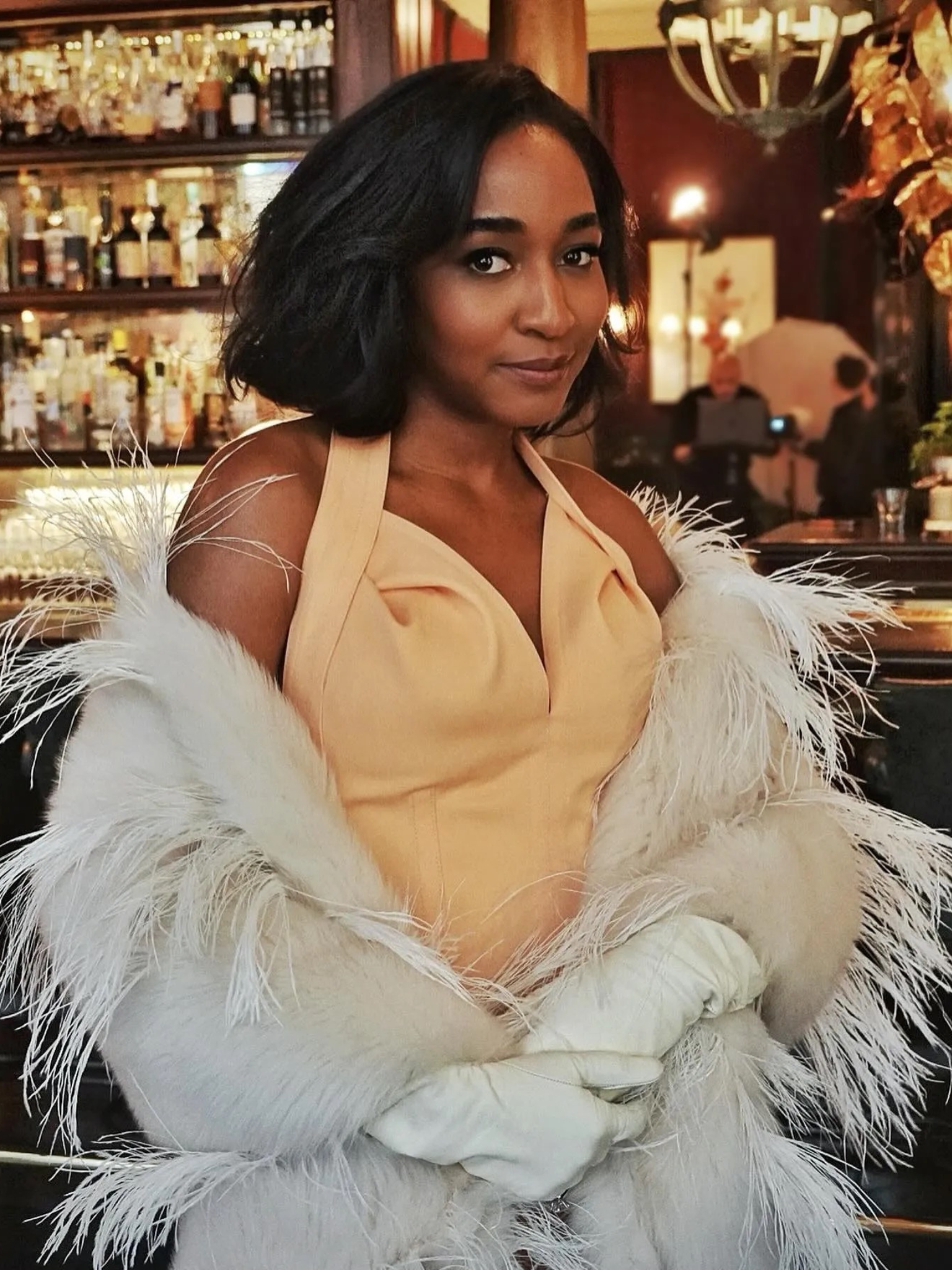 Ayo Edibiri with a layered bob