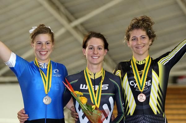 The women's U19 sprint podium