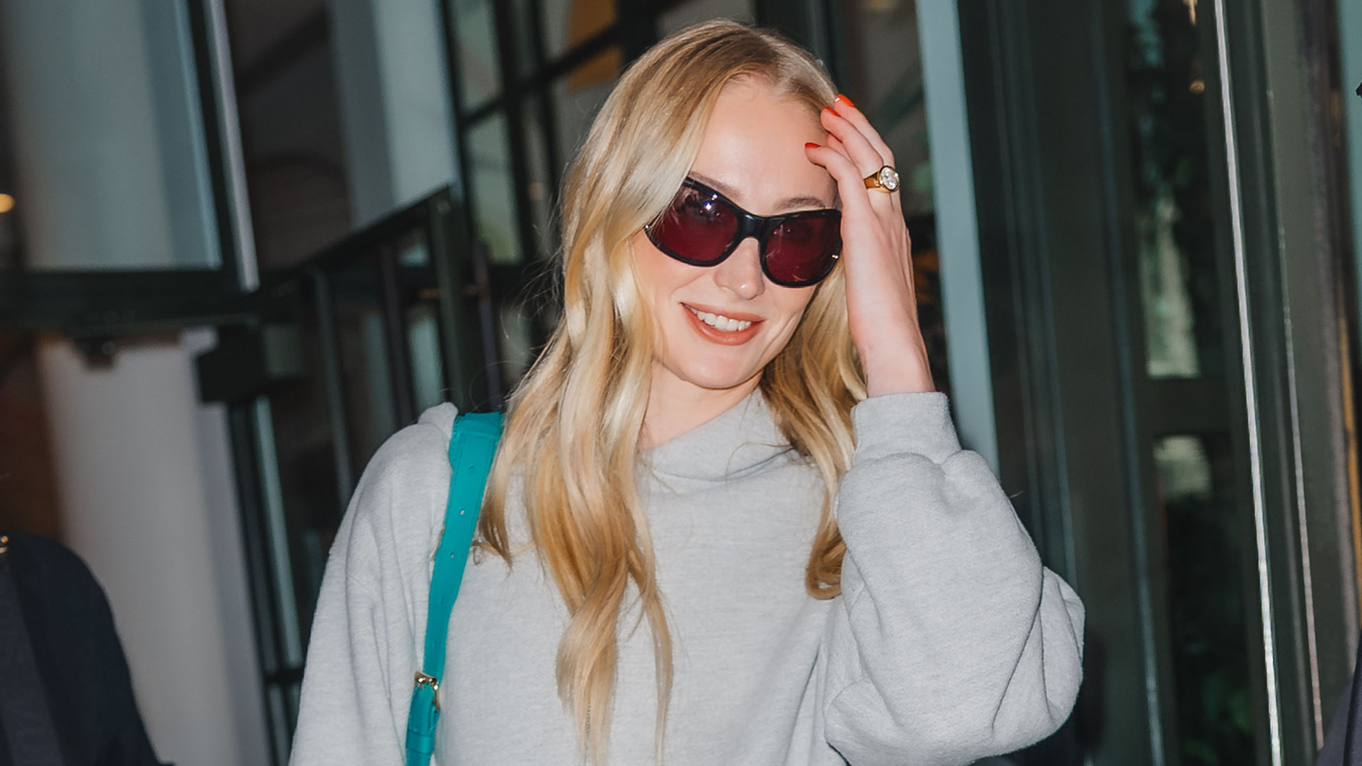 Sophie Turner was spotted in black Puma sneakers in New York