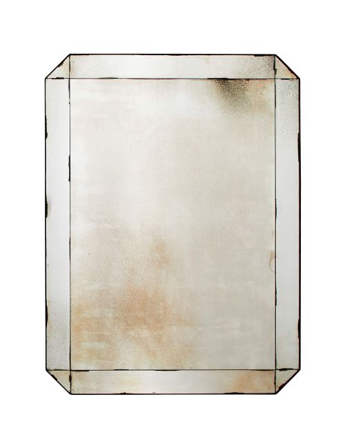 Sureau Antiqued Black Rectangular Wall Mirror