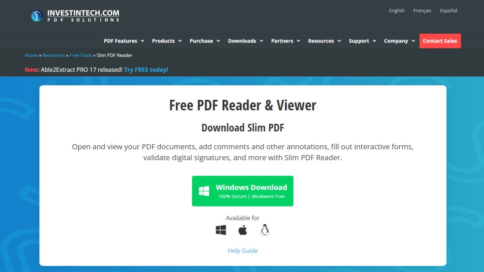 Website screenshot for Slim PDF