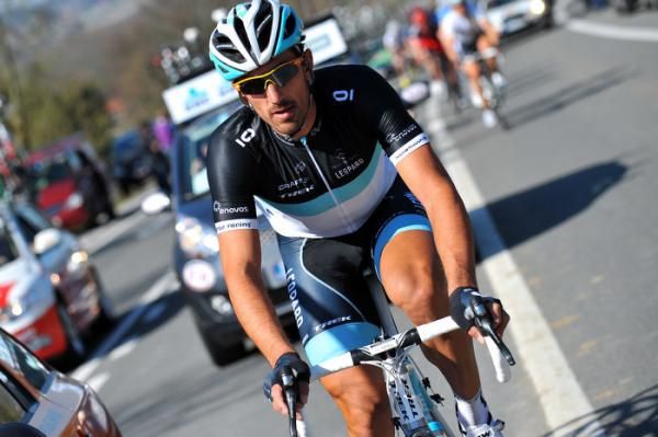 Fabian Cancellara (Leopard Trek) rides towards the back of the bunch