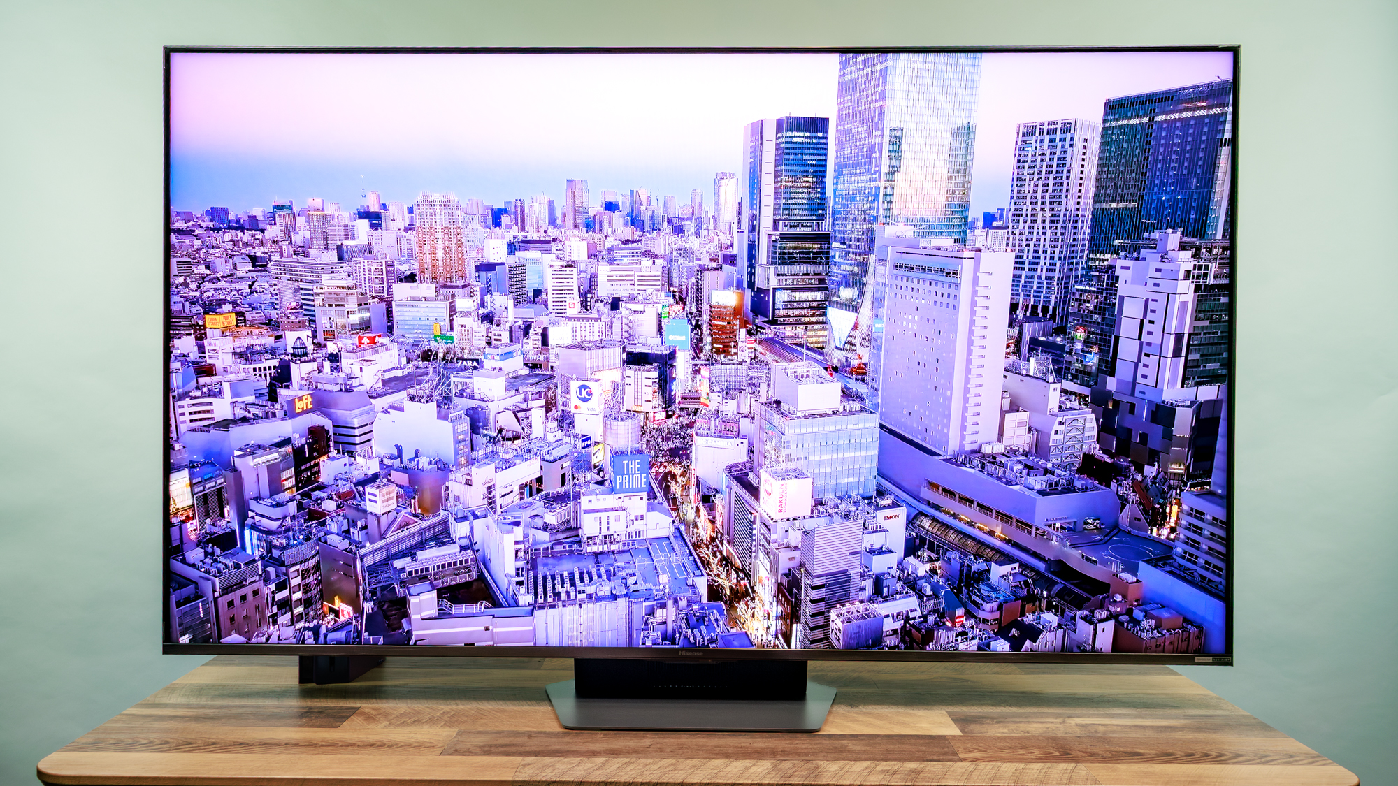 Hisense UR9 RGB Mini-LED TV on a desk