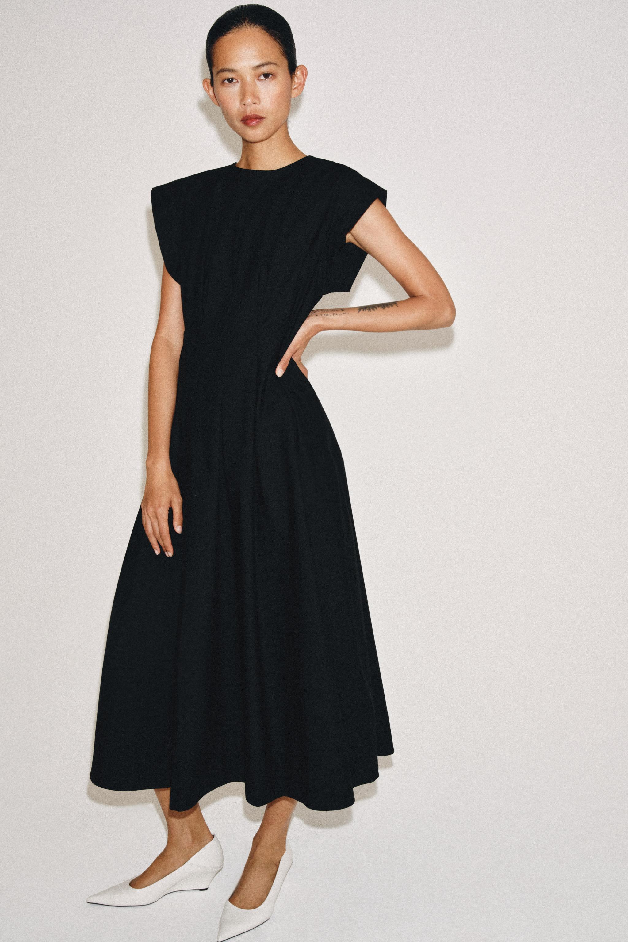 Zw Collection Poplin Pleated Dress