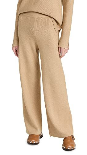 English Factory Women's Knit Wide Pants, Camel, Tan, XS