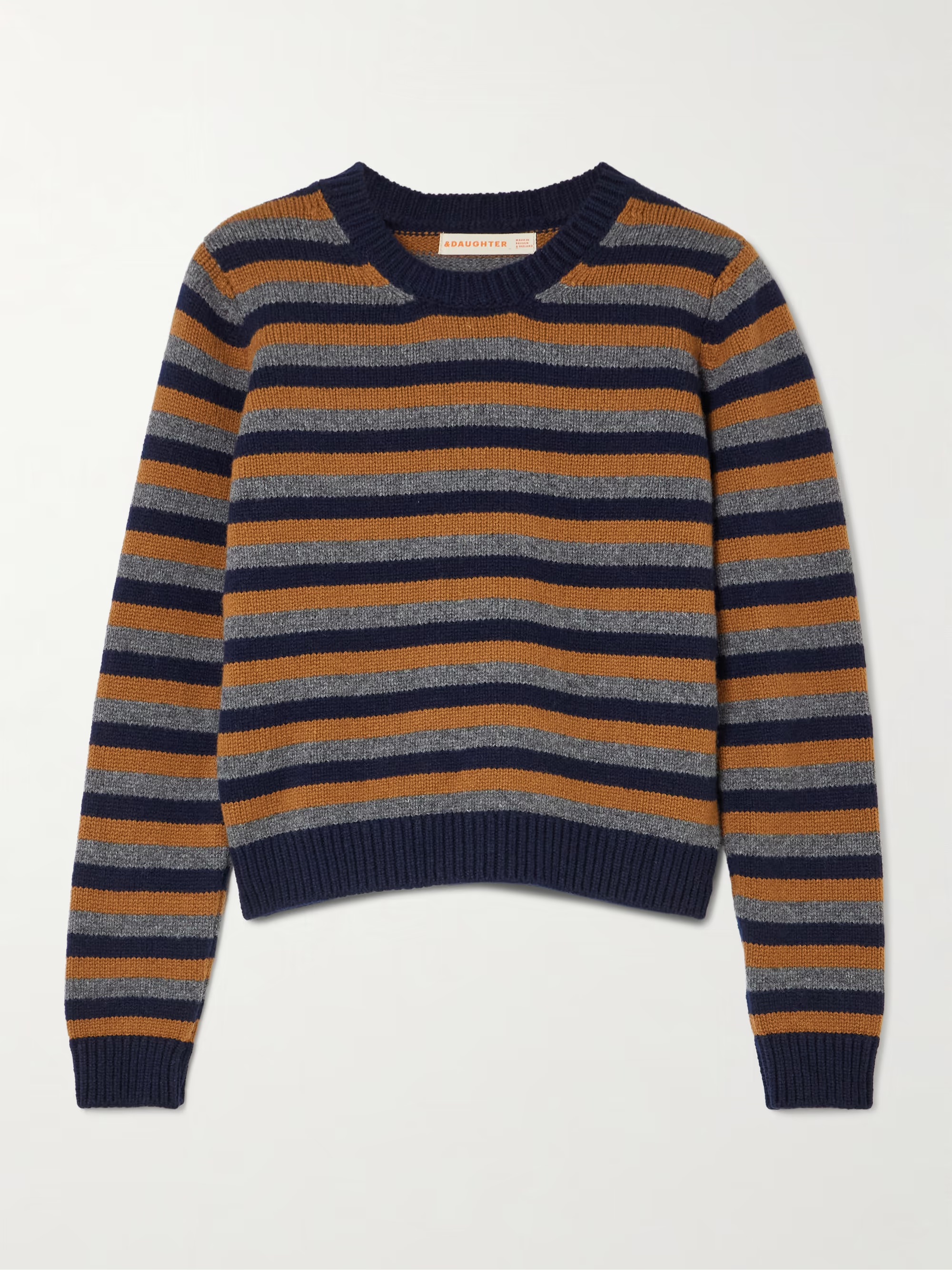 Wool-Blend Turtleneck Jumper - Black/striped
