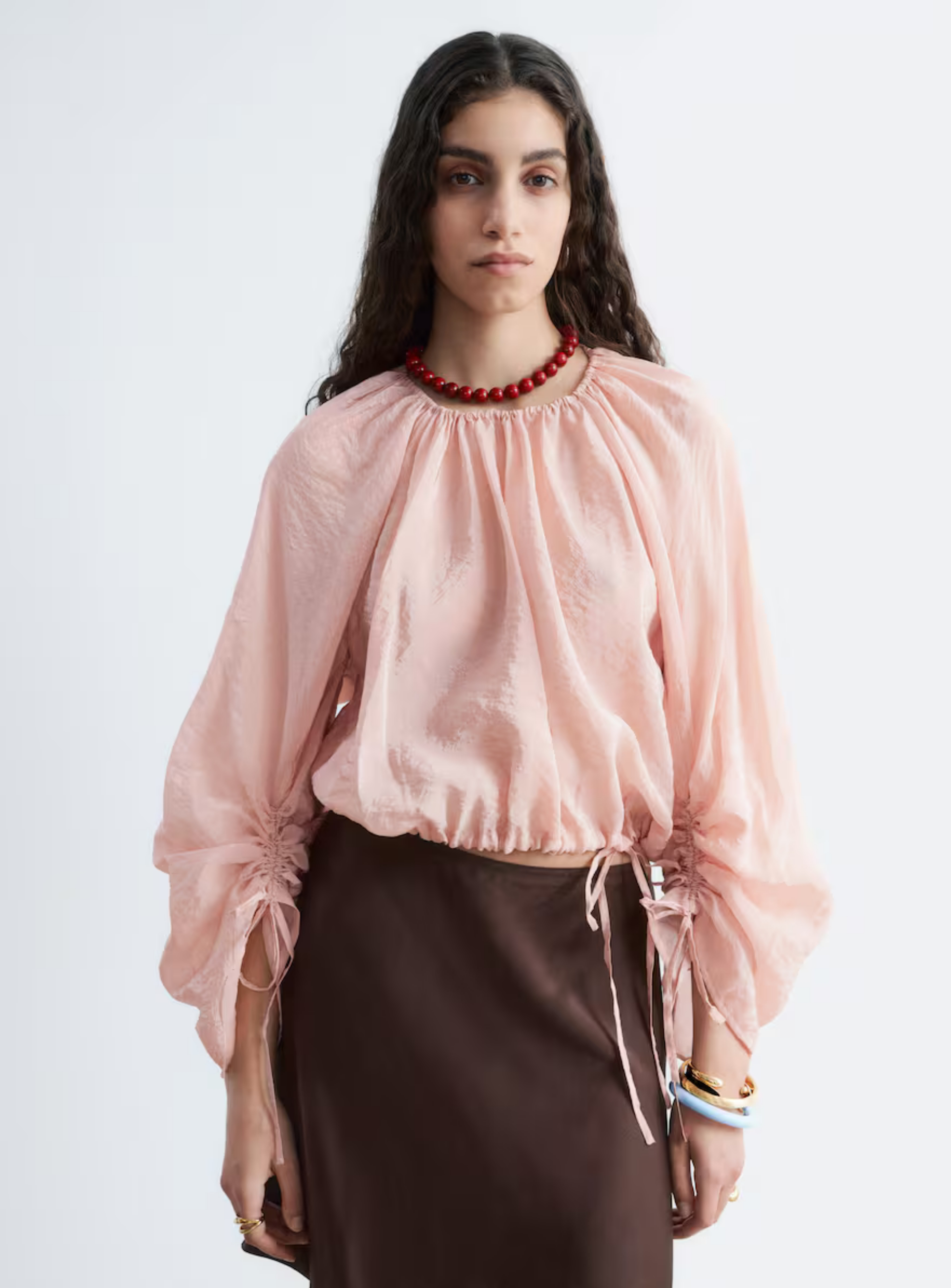 Voluminous Tie-Detail Blouse