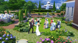 The Sims 4 screenshot van een bruiloft