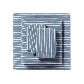 Blue striped folded sheets