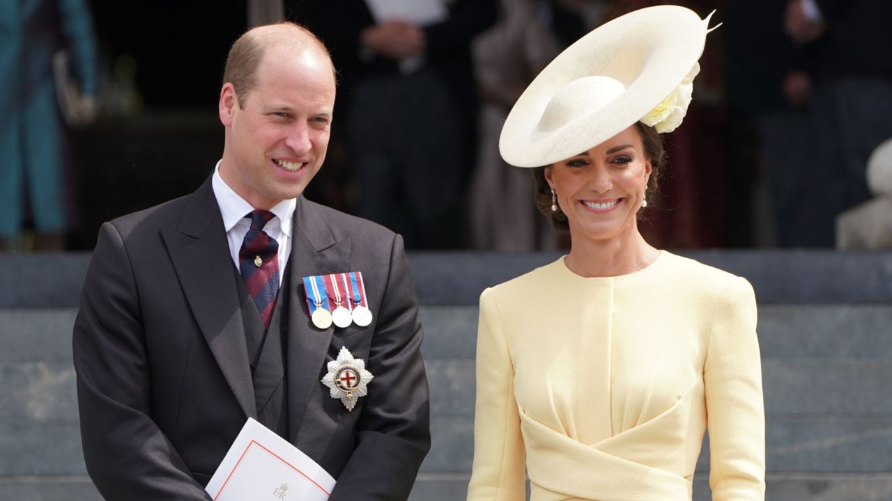 The royal title Kate Middleton received she doesn&#039;t use revealed, seen here with Prince William leaving after the National Service of Thanksgiving