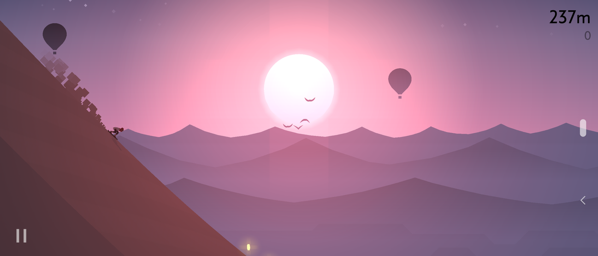 Alto's Odyssey took up the whole display. Image credit: TechRadar